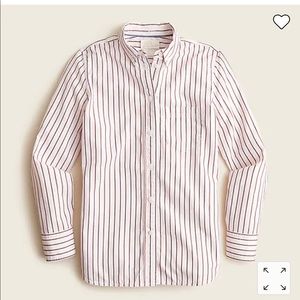 J. Crew - Classic-fit washed cotton poplin shirt in shadow stripe.